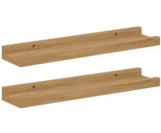 Sieninė lentyna 2 pcs Ruda 40 x 9 x 3 cm Apdirbta mediena