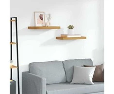 Sieninė lentyna 2 pcs Ruda 50 x 23 x 4 cm Apdirbta mediena