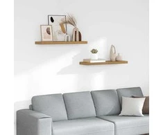 Sieninė lentyna 2 pcs Ruda 80 x 23,5 x 4 cm Apdirbta mediena