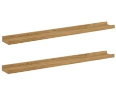 Sieninė lentyna 2 pcs Ruda 80 x 9 x 3 cm Apdirbta mediena
