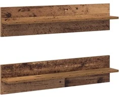 Sieninė lentyna 2 pcs Senovinis medis 80 x 11,5 x 18 cm