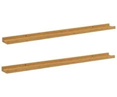 Sieninė lentyna 2 pcs Smėlio 100 x 9 x 3 cm Apdirbta mediena