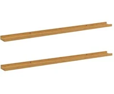 Sieninė lentyna 2 pcs Smėlio 115 x 9 x 3 cm Apdirbta mediena
