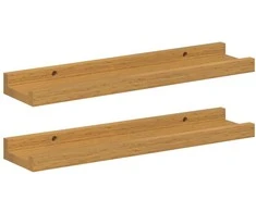 Sieninė lentyna 2 pcs Smėlio 40 x 9 x 3 cm Apdirbta mediena