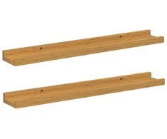 Sieninė lentyna 2 pcs Smėlio 60 x 9 x 3 cm Apdirbta mediena