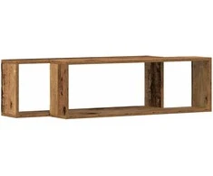 Sieninės lentynos su lentyna 2 pcs Senas medis 80 x 15 x 26 cm