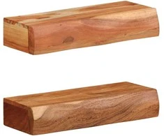 Sieninės lentynos, 2vnt., 40x17x8cm, akacijos masyvas