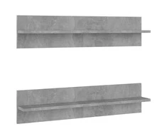 Sieninės lentynos, 2vnt., betono pilkos, 80x11,5x18cm, MDP