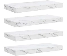 Sieninė lentyna 4 pcs Balti marmuro 50 x 23,5 x 4 cm