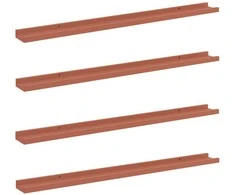 Sieninė lentyna 4 pcs Raudona 100 x 9 x 3 cm Apdirbta mediena