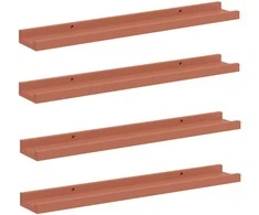 Sieninė lentyna 4 pcs Raudona 60 x 9 x 3 cm Apdirbta mediena