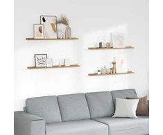 Sieninė lentyna 4 pcs Ruda 100 x 9 x 3 cm Apdirbta mediena