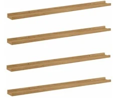 Sieninė lentyna 4 pcs Ruda 100 x 9 x 3 cm Apdirbta mediena