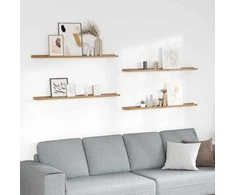 Sieninė lentyna 4 pcs Ruda 115 x 9 x 3 cm Apdirbta mediena
