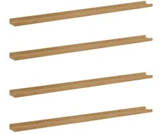 Sieninė lentyna 4 pcs Ruda 115 x 9 x 3 cm Apdirbta mediena