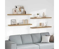 Sieninė lentyna 4 pcs Ruda 120 x 23,5 x 4 cm Apdirbta mediena