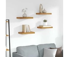 Sieninė lentyna 4 pcs Ruda 40 x 23,5 x 4 cm Apdirbta mediena