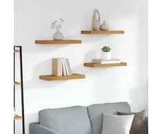 Sieninė lentyna 4 pcs Ruda 50 x 23 x 4 cm Apdirbta mediena