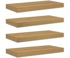 Sieninė lentyna 4 pcs Ruda 50 x 23 x 4 cm Apdirbta mediena