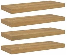 Sieninė lentyna 4 pcs Ruda 60 x 23 x 4 cm Apdirbta mediena