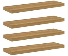 Sieninė lentyna 4 pcs Ruda 90 x 23,5 x 4 cm Apdirbta mediena
