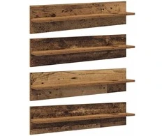 Sieninės lentynos 4 pcs Senovinis medis 80 x 11,5 x 18 cm