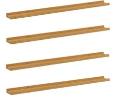 Sieninė lentyna 4 pcs Smėlio 100 x 9 x 3 cm Apdirbta mediena