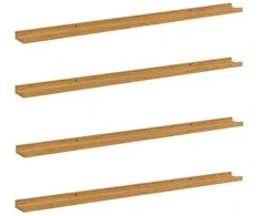 Sieninė lentyna 4 pcs Smėlio 115 x 9 x 3 cm Apdirbta mediena