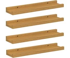 Sieninė lentyna 4 pcs Smėlio 40 x 9 x 3 cm Apdirbta mediena