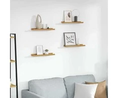 Sieninė lentyna 4 pcs Smėlio 40 x 9 x 3 cm Apdirbta mediena