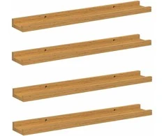 Sieninė lentyna 4 pcs Smėlio 60 x 9 x 3 cm Apdirbta mediena