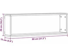 Sieninės lentynos 4 pcs Juodas ąžuolas 80 x 15 x 26 cm