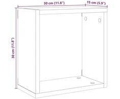 Sieninės lentynos, 6vnt., medienos, 30x15x30cm, mediena