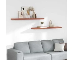 Sieninė lentyna su saugykla 2 pcs Raudona 120 x 23,5 x 4 cm