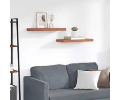 Sieninė lentyna 2 pcs Raudona 60 x 23 x 4 cm Apdirbta mediena