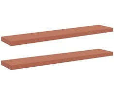 Sieninė lentyna su saugykla 2 pcs Raudona 120 x 23,5 x 4 cm