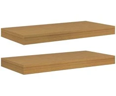 Sieninė lentyna 2 pcs Smėlio 50 x 23 x 4 cm Apdirbta mediena