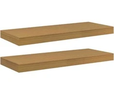Sieninė lentyna 2 pcs Smėlio 60 x 23,5 x 4 cm Apdirbta mediena