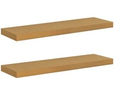Sieninė lentyna 2 pcs Smėlio 90 x 23,5 x 4 cm Apdirbta mediena