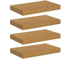 Sieninė lentyna 4 pcs Smėlio 40 x 23,5 x 4 cm Apdirbta mediena