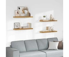 Sieninė lentyna 4 pcs Smėlio 90 x 23,5 x 4 cm Apdirbta mediena