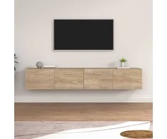 Sieninės spintelės, 2vnt., ąžuolo, 100x36,5x35cm, mediena