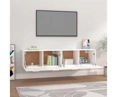 Sieninės spintelės, 2vnt., baltos, 80x35x36,5cm, mediena