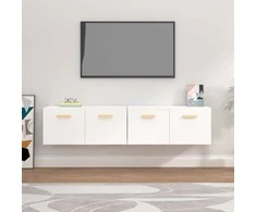 Sieninės spintelės, 2vnt., baltos, 80x35x36,5cm, mediena