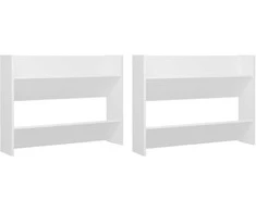 Sieninės spintelės batams, 2vnt., baltos, 80x18x60cm, MDP