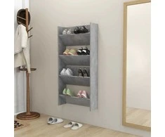 Sieninės spintelės batams, 2vnt., pilkos, 60x18x60cm, MDP