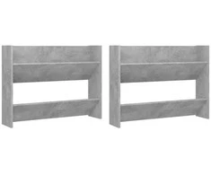 Sieninės spintelės batams, 2vnt., pilkos, 80x18x60cm, MDP