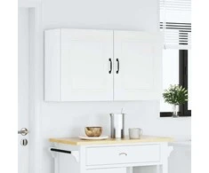 Sieninės virtuvės spintelės 2vnt "Kalmar" Baltas Engineered Wood