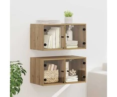 Sieniniai baldai 2 pcs Amatininkų ąžuolas 68 x 37 x 35 cm