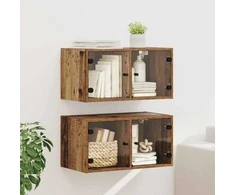 Sieniniai baldai 2 pcs Senovinis medis 68 x 37 x 35 cm